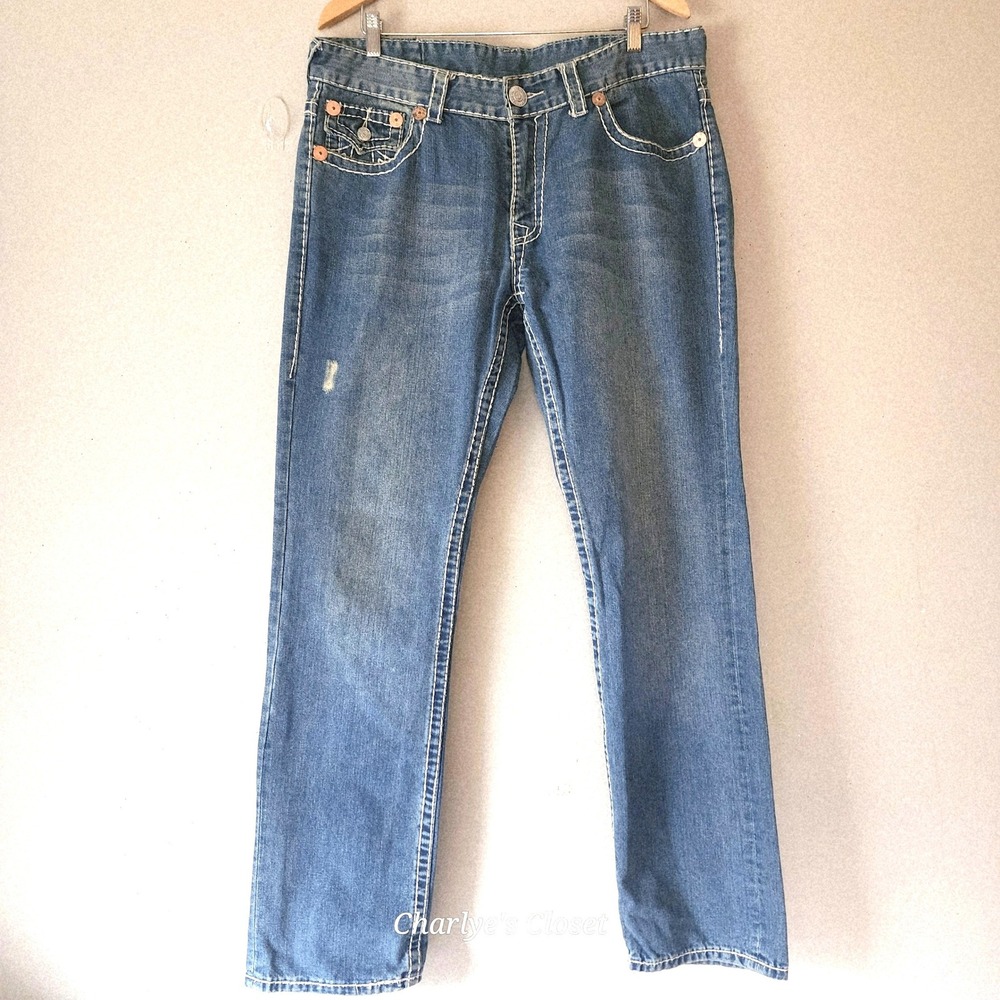 Vintage True Religion Billy Super T Bootcut Jeans 36x33 USA Flap Pocket